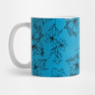 Floral Pattern Black Mug